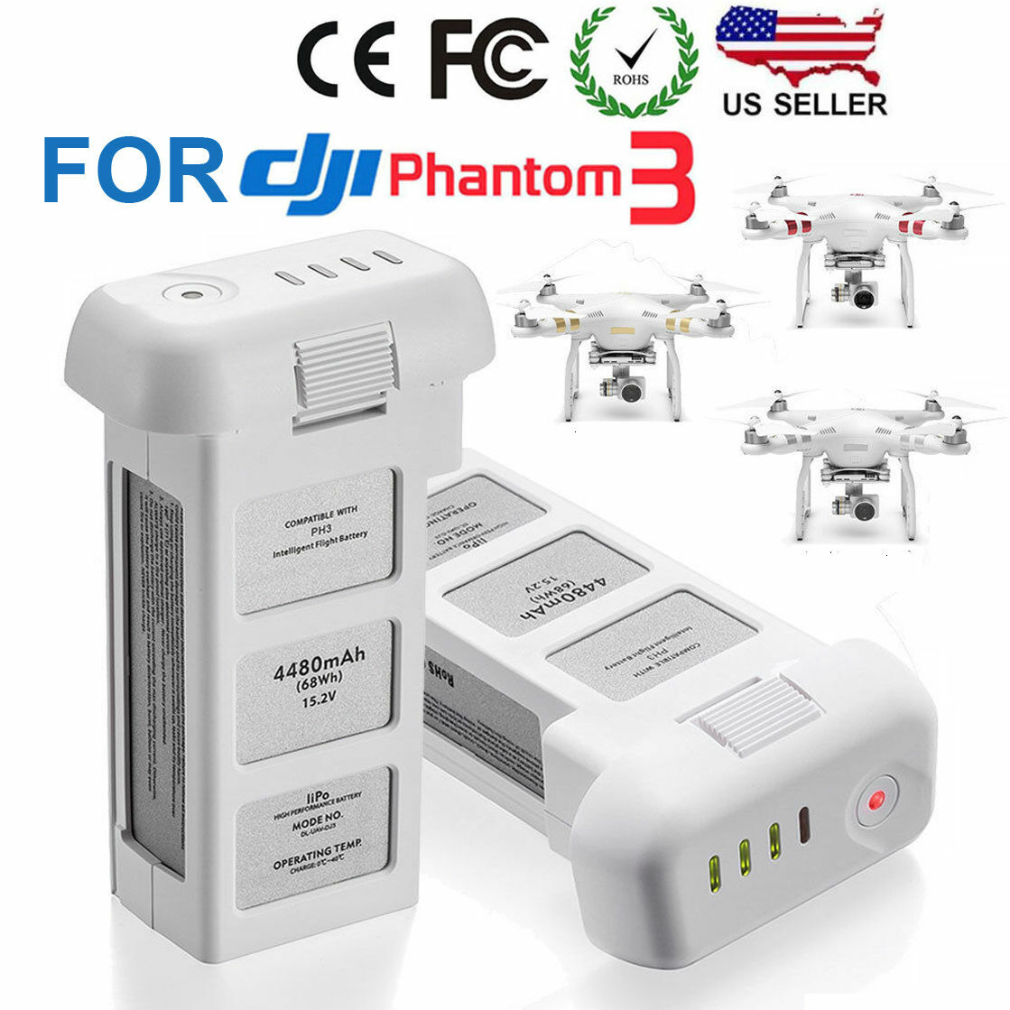 DJI Phantom 3 4500mAh Advanced Standard Intelligent LiPo Replacement Battery