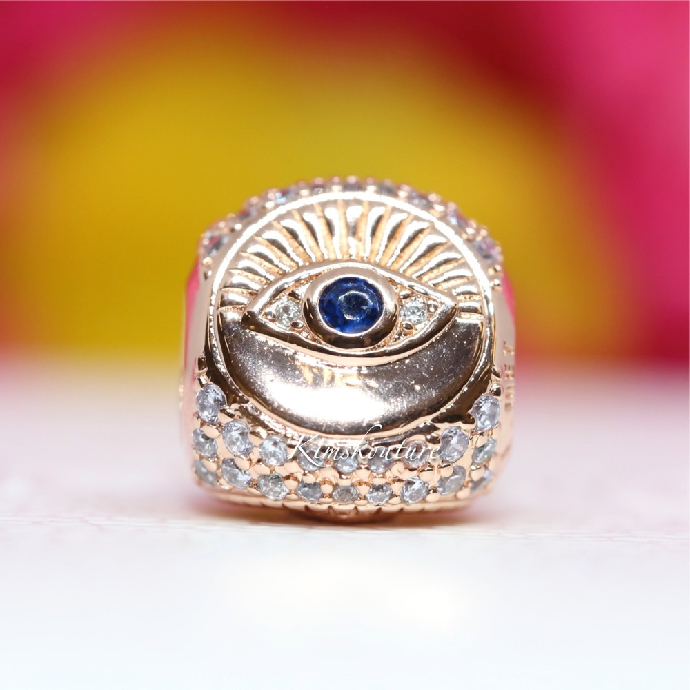 Authentic Hamsa All-seeing Eye & Feather Three-sided 780101C01 Charm