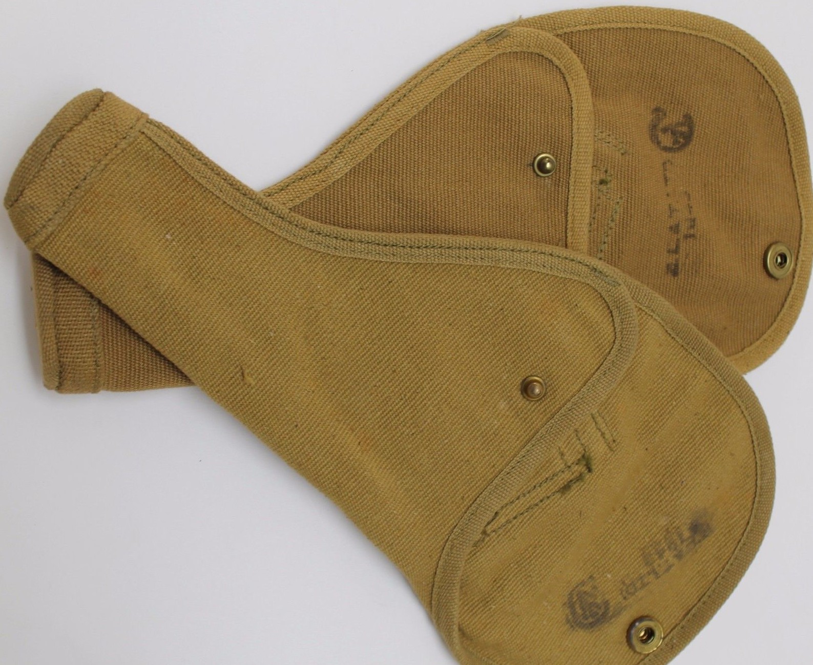 1943 British 455 webley holster tan canvas fits US 45 unclear marks each E7510