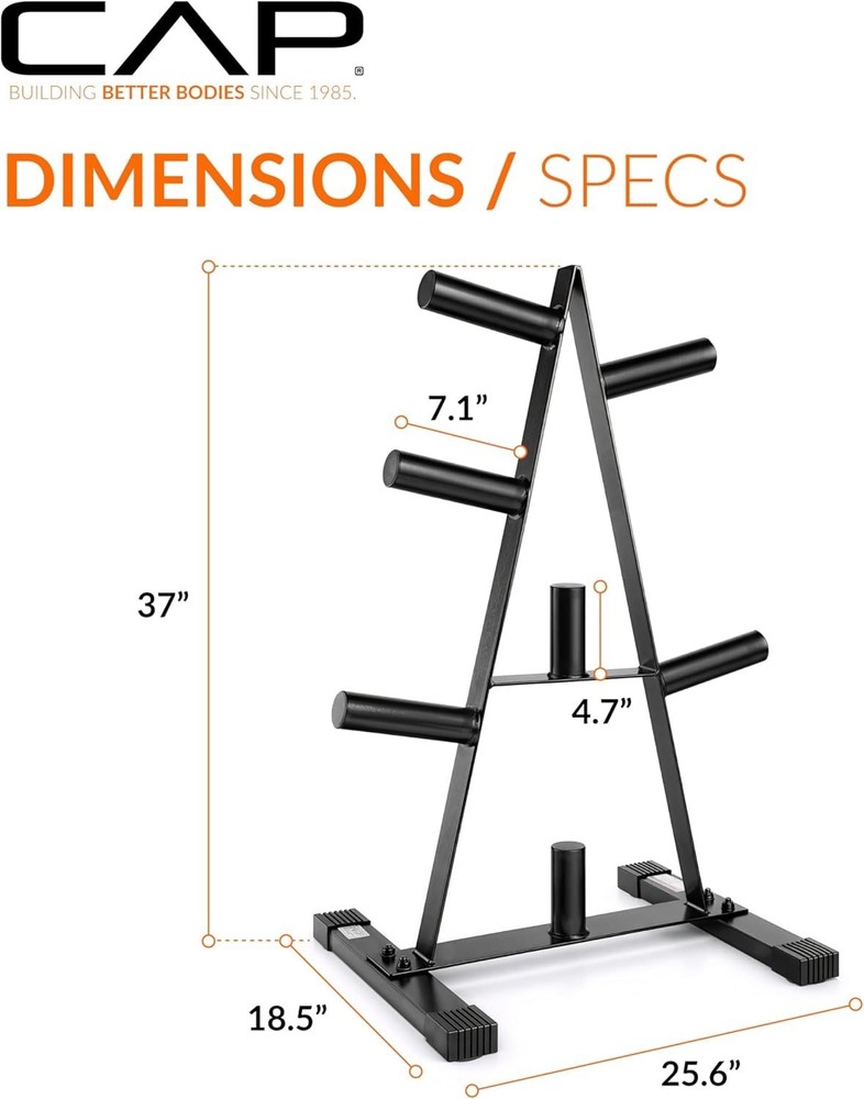 CAP Heavy-Duty A-Frame Olympic Plate Rack - 500 lb Capacity Storage Solution