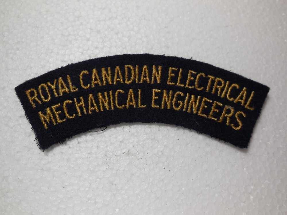 ROYAL CANADIAN ELECTRICAL MECHANICAL ENGINEERS SHOULDER TITLE PATCH