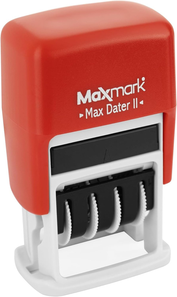 Maxmark Self-Inking Rubber Date Office Stamp with Approved Phrase & Date