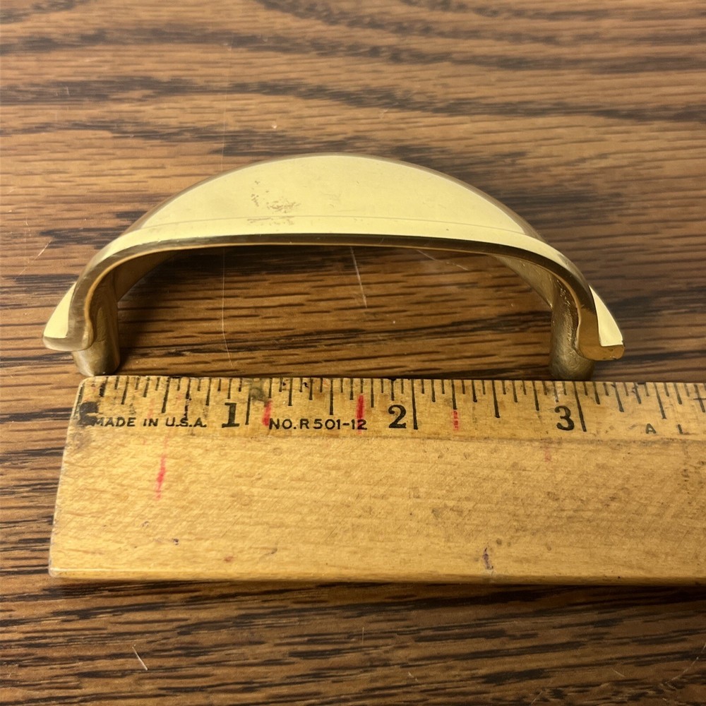 Ultra Hardware #59217 Solid Brass Drawer Pull 3” Center Polished Brass Finish
