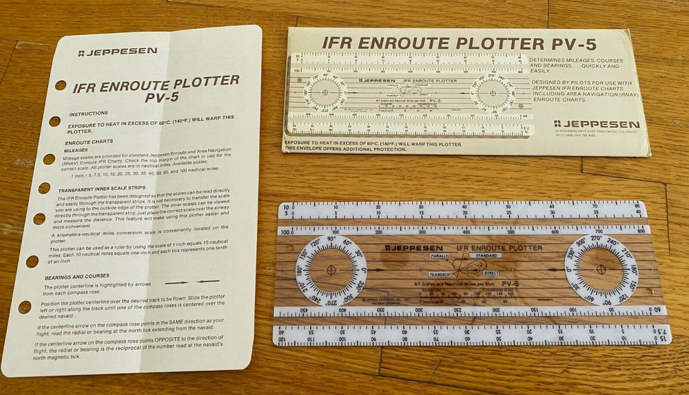 JEPPESEN IFR ENROUTE PLOTTER model # PV-5 