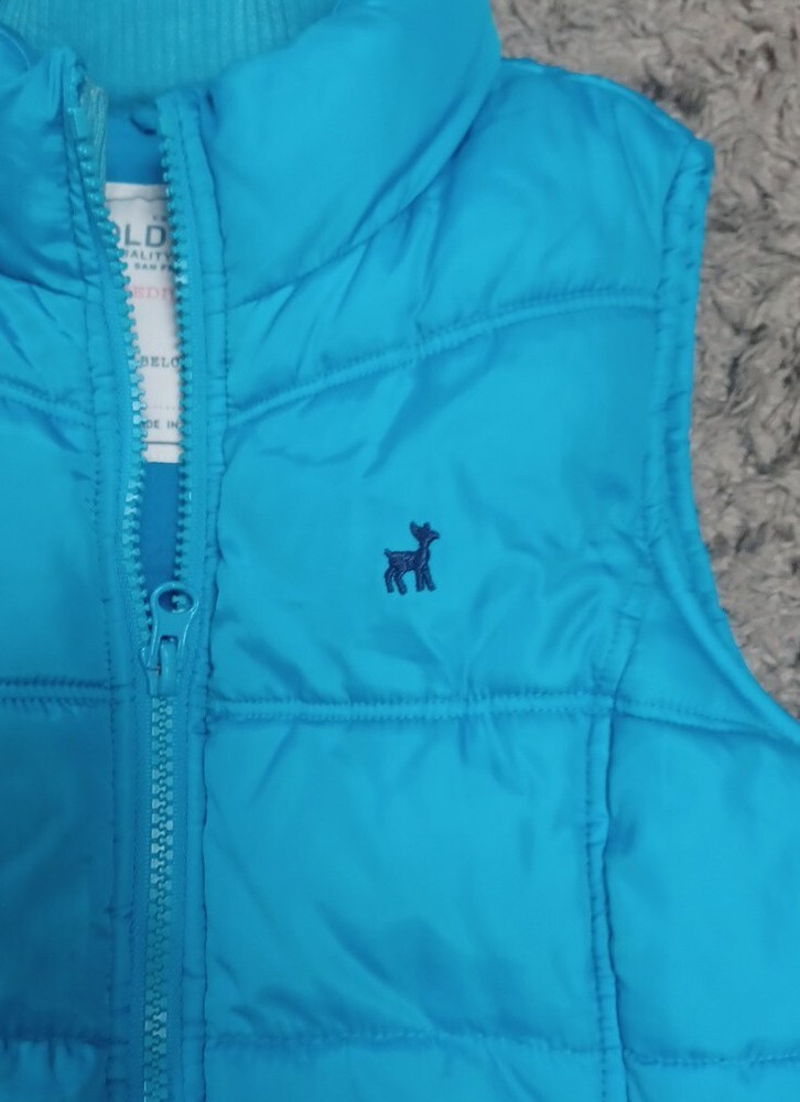 Old Navy Zippered Front Puffer Vest Light Blue Size Medium