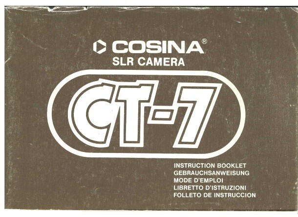 Cosina CT-7 Camera Instruction Manual multi-language