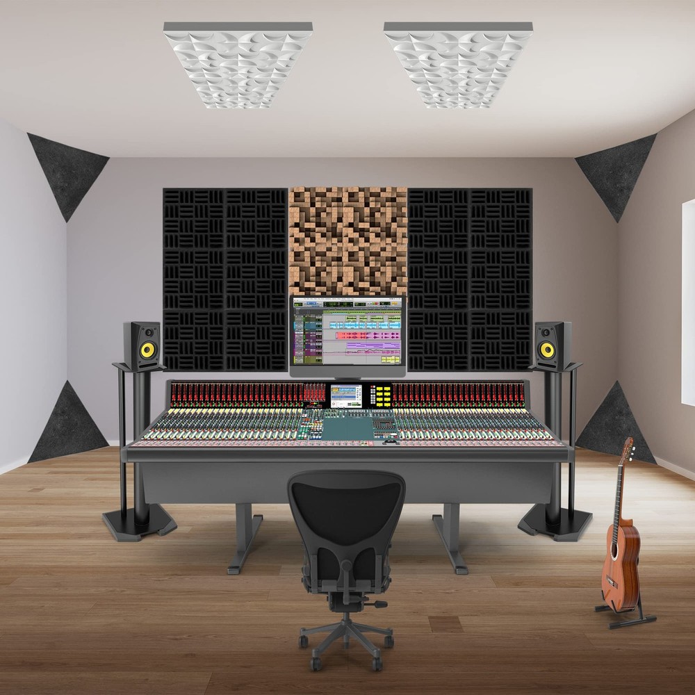 Foroomaco 4 Pack Bass Traps for Ceiling Corner Triangular Pyramid