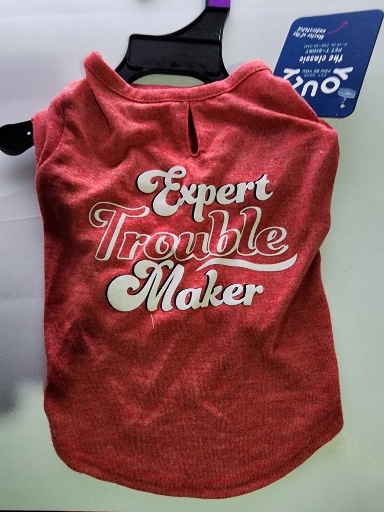 YOULY Expert Troublemaker Dog Tee, Small
