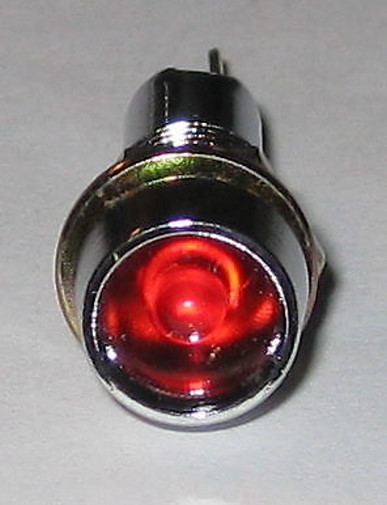 Panel Mount LED - Red - Chrome Case - 5V - 5/16" Mounting - Includes Lockwasher