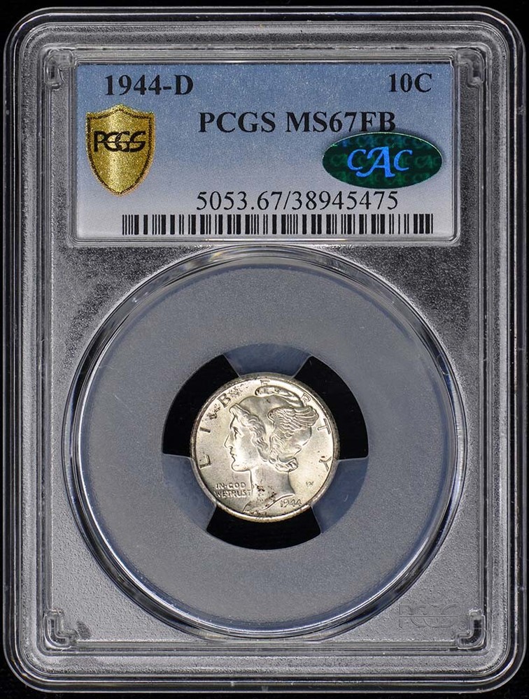 1944-D 10C Mercury Dime PCGS MS67FB (CAC)