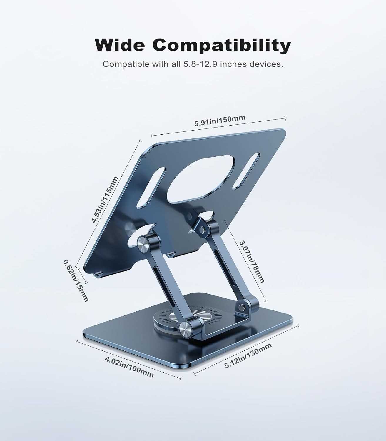 Portable Stand Ergonomic Metal Aluminum Adjustable Tablet Phone Holder Foldable