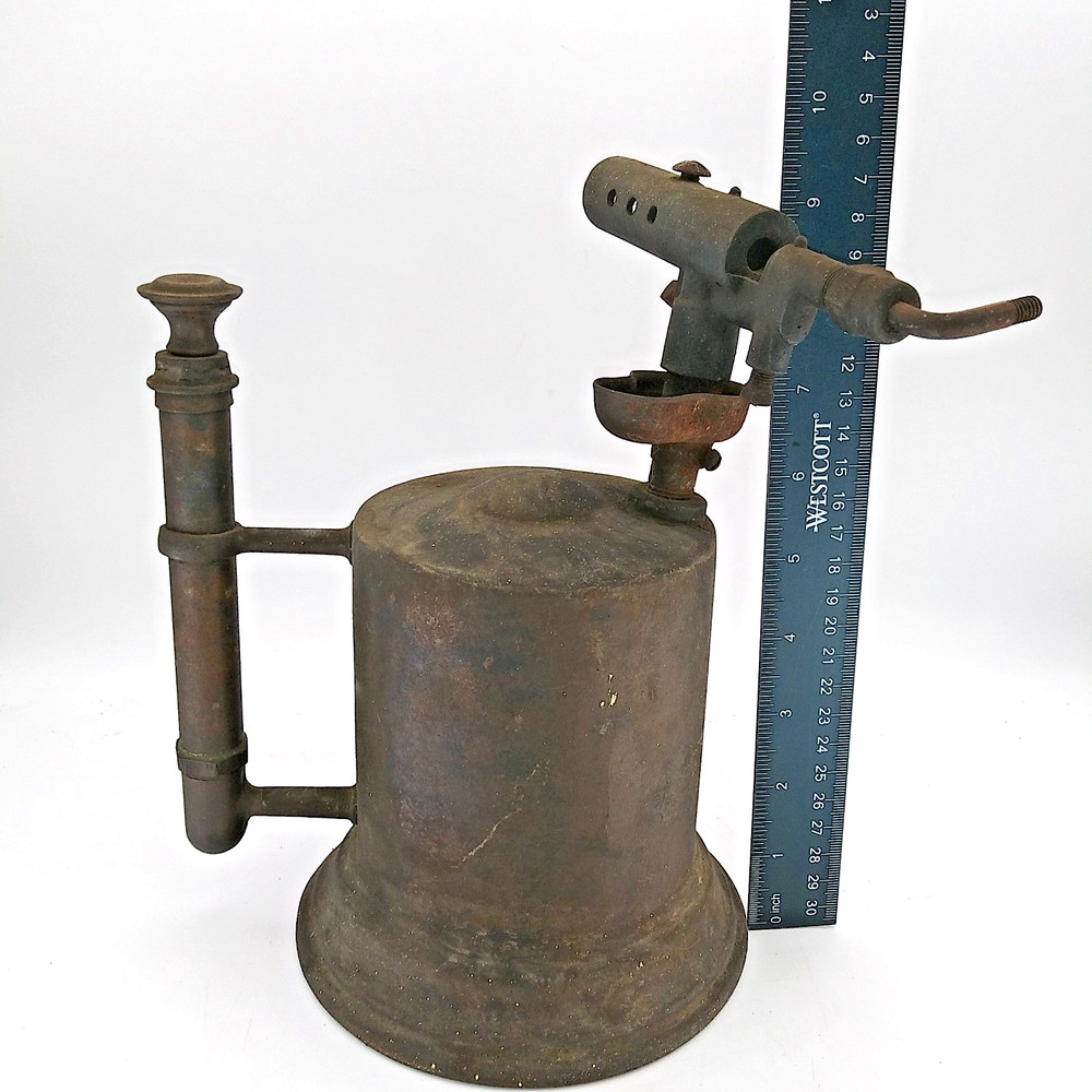 Brass Blow Torch Old Hand Pump Soldering Tool Unrestored - UNTESTED