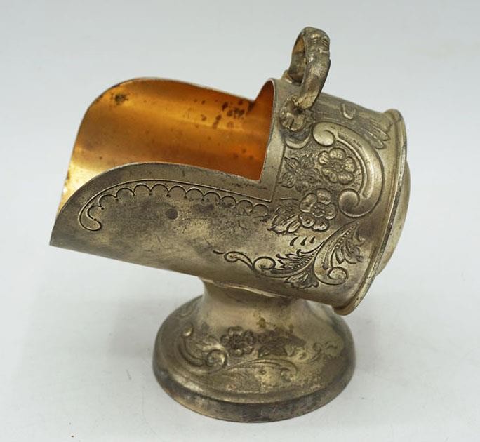 Silver Plate Pedestal Design Sugar Scuttle Japan