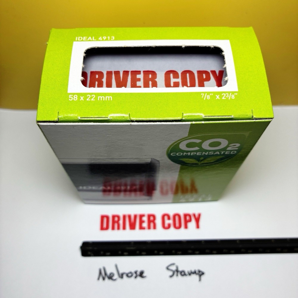 Driver Copy Rubber Stamp Red Ink Self Inking Ideal 4913