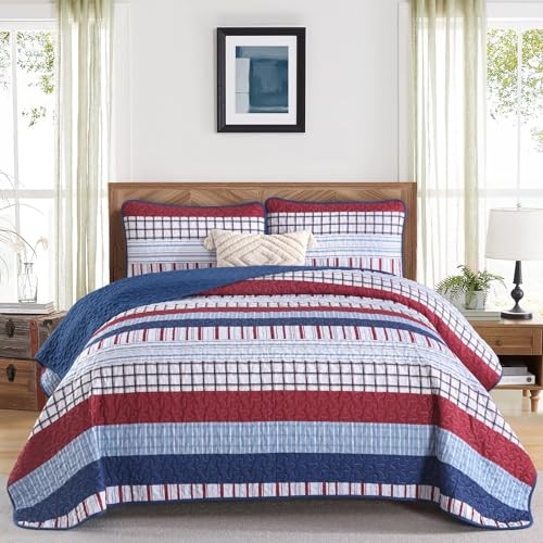 Striped Quilt Set Size, Boho Stripe Patchwork Bedspread Coverlet King Black