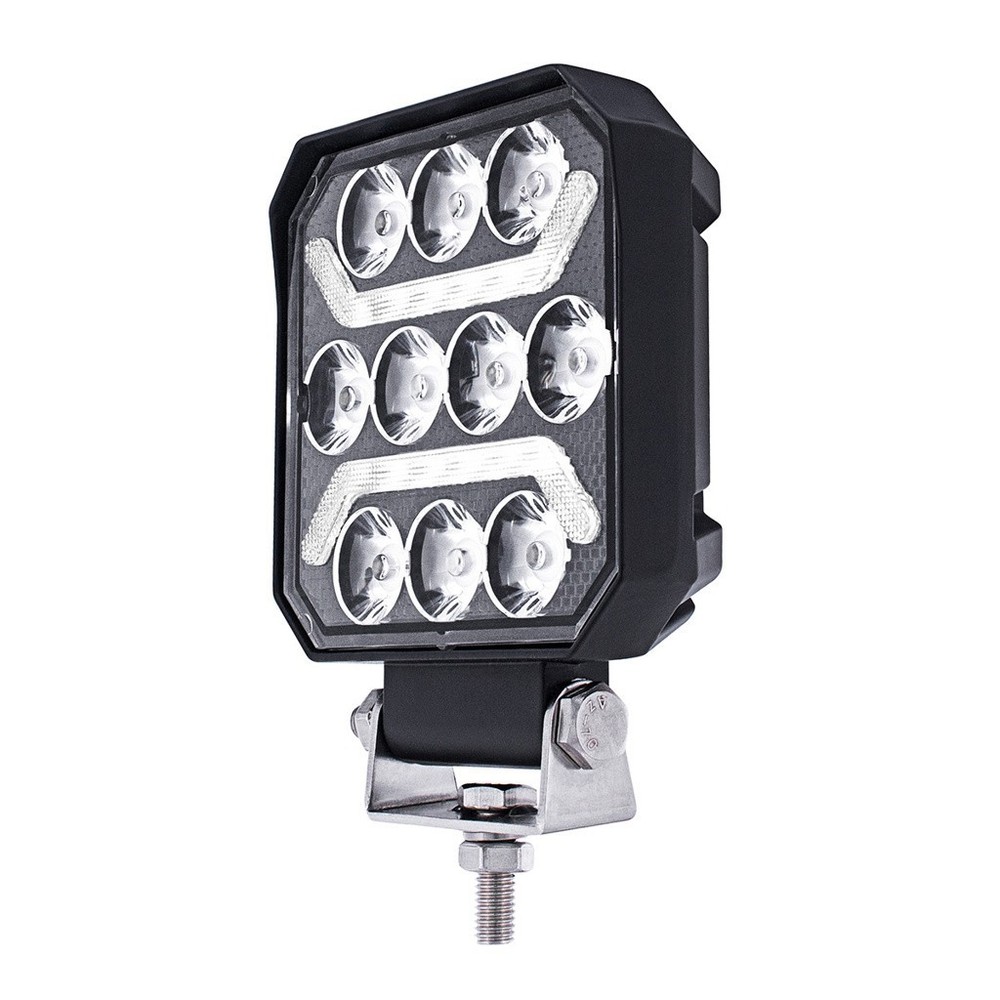10 White LED Work U Guide Light with White Auxiliary Light Bar