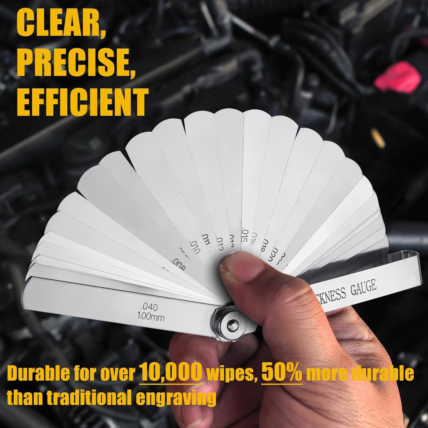 Feeler Gauge Set 2pcs Stainless Steel 32 Straight 16 Offset Blades SAE Metric