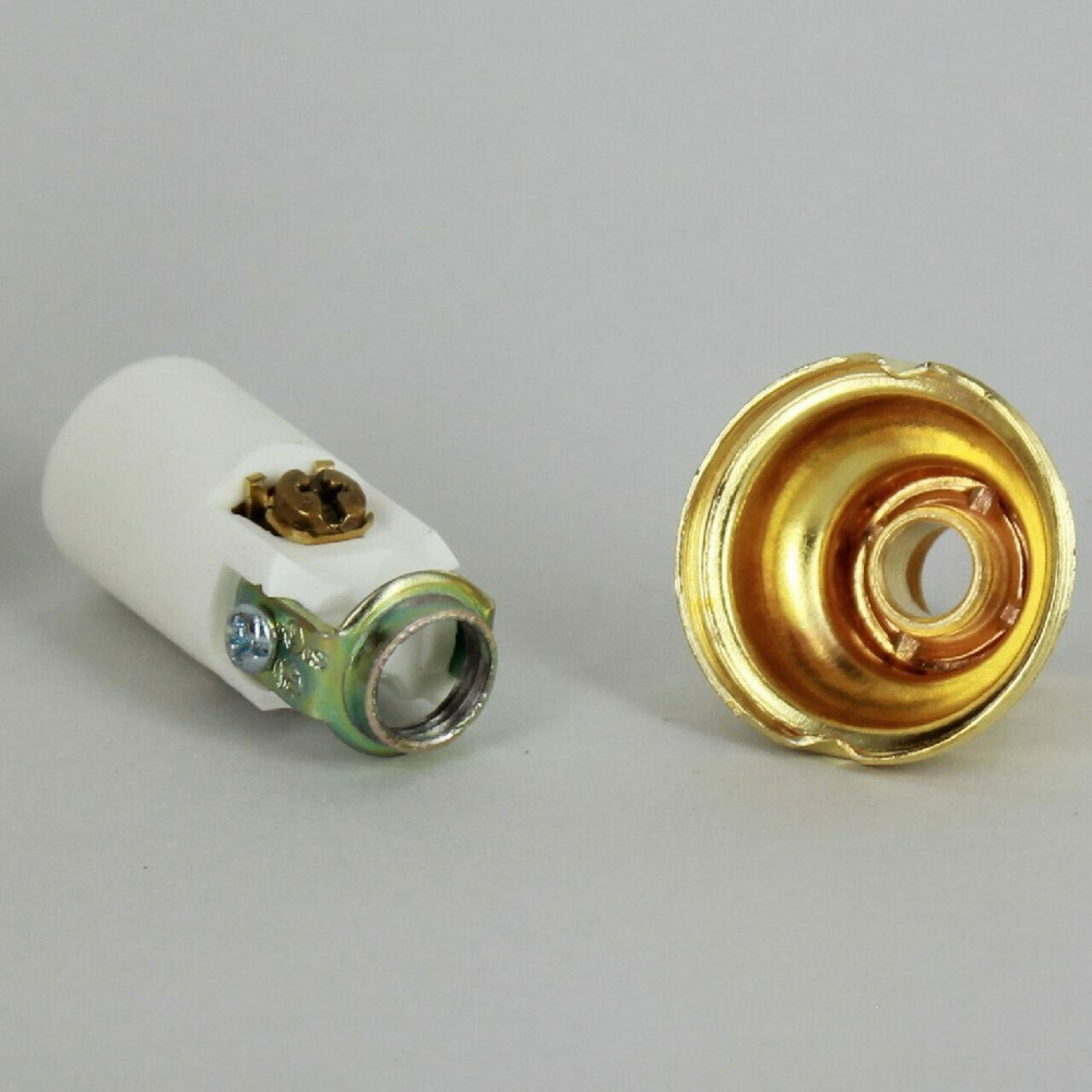 NEW: Unfinished Brass E-12 Candelabra Socket with Porcelain Interior