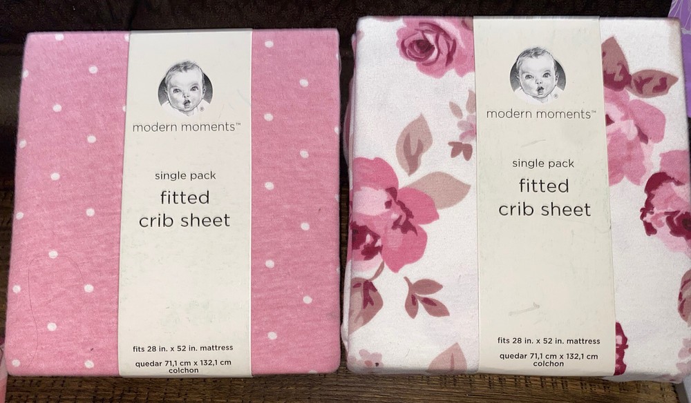 2 Gerber Modern Moments Fitted Crib Sheets