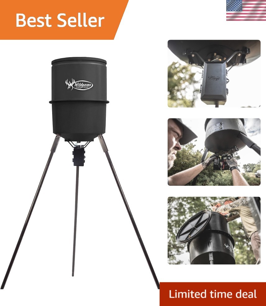 Quick-Set 270 lb Game Feeder with Digital Timer | Durable Tripod Corn/Pellet ...
