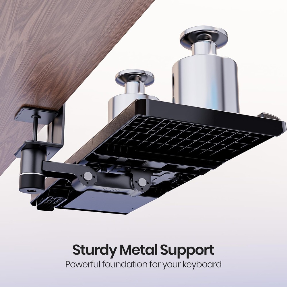 Klearlook Upgraded Adjustable Keyboard Tray for Above Desk & Under Desk Use -...