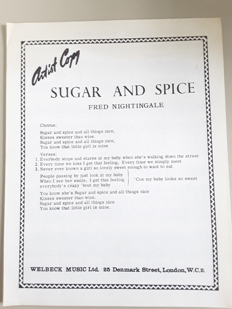 Sugar and Spice   -  Sheet Music