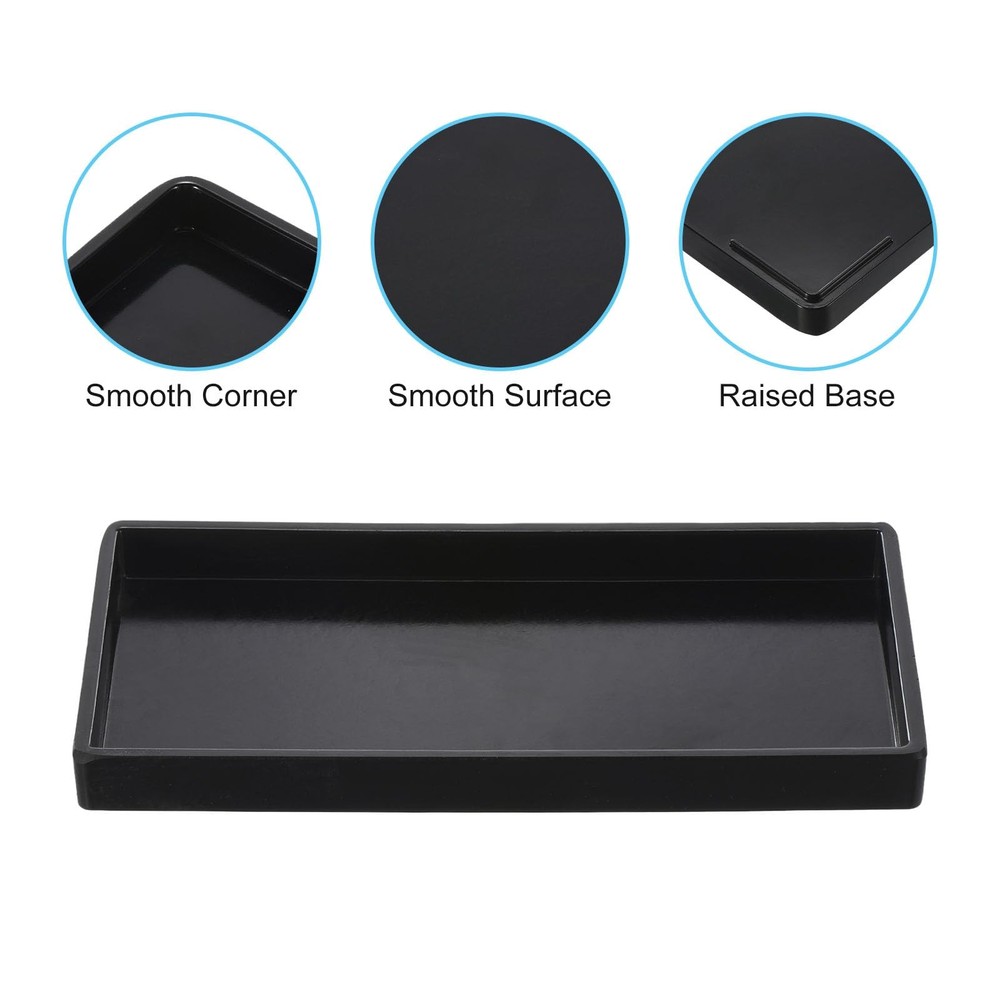 9x5 Fast Food Tray, 2 Pack Plastic Reusable Multi-Purpose Rectangle Serving T...