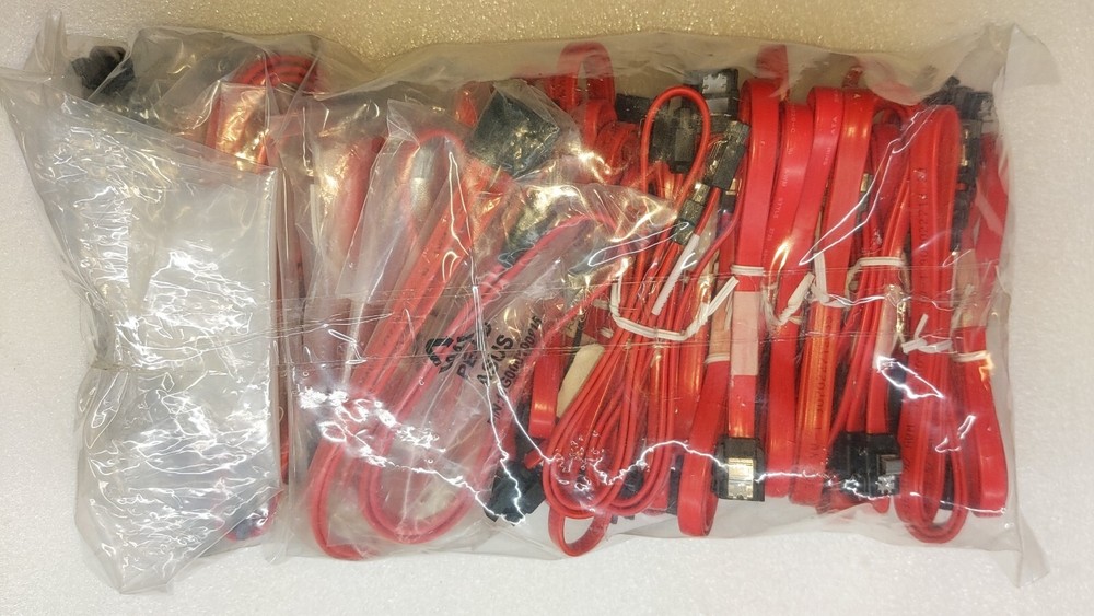 55 pcs SATA Drive Cables Various Lengths 18-20" & Colors