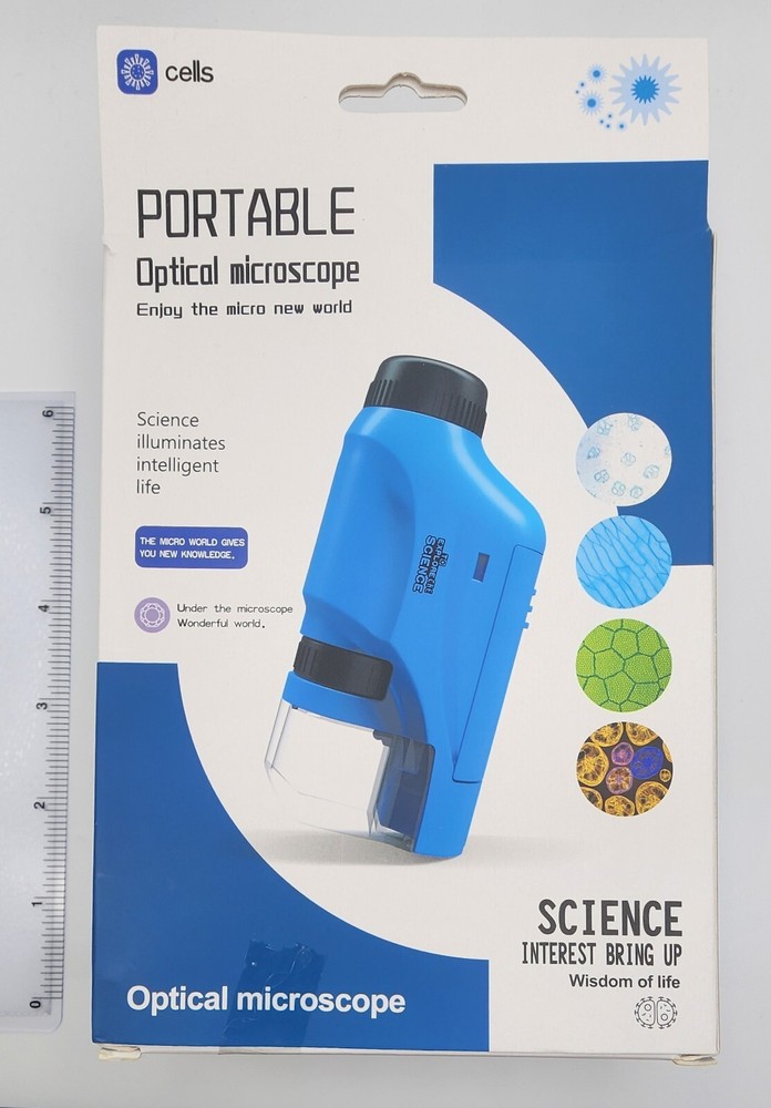 Handheld Microscope Kit Lab LED Light 60X-120X Home School Biological Science Ed