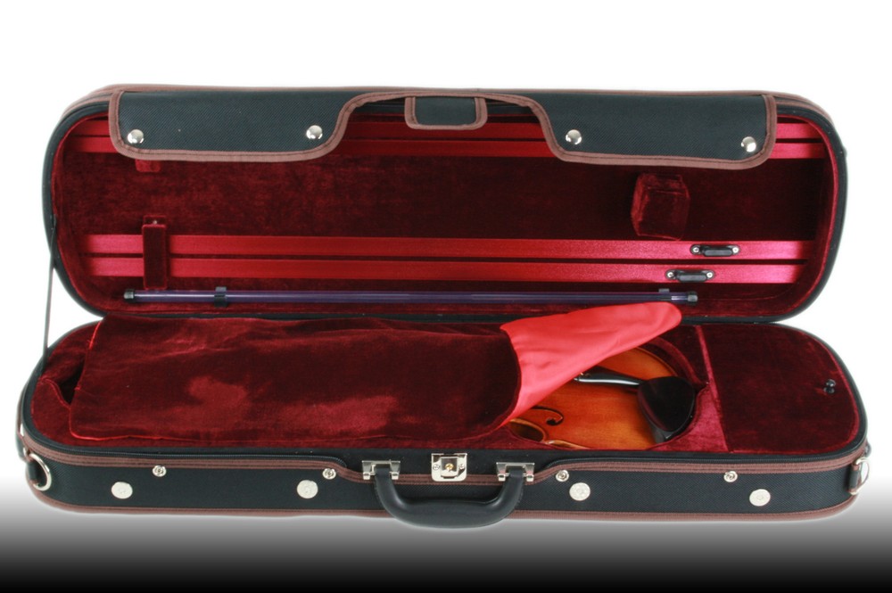 Petz Rectangular 4/4 Violin Case, Violin Case, Violin Case Case, Black/Red