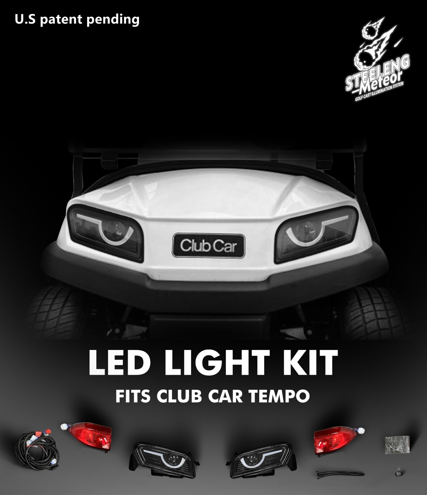 STEELENG-'METEOR' ALL-LED Light Kit for Club Car Golf Cart TEMPO/ONWARD 2018+