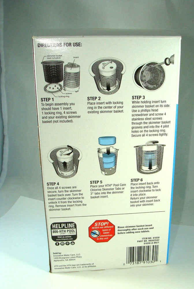 HTH Pool Care Skimmer Basket Insert Model 91030