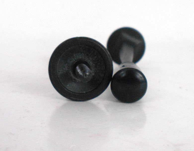 2 Pack HARNEY MATTE BLACK Screw-In Solid Doorstop Door Stop Bumper