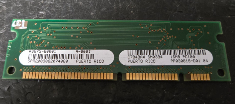 HP C7843AX 16MB PC100 SDRAM Printer Memory DIMM LaserJet 4000 etc Untested pull