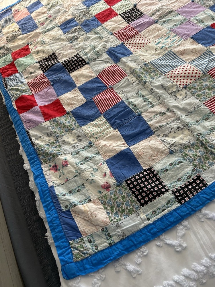 Handmade patchwork quilt in Americana style