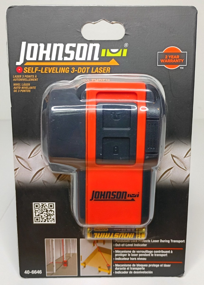 NEW Johnson Level 40-6646 Self-Leveling 3 Dot Laser