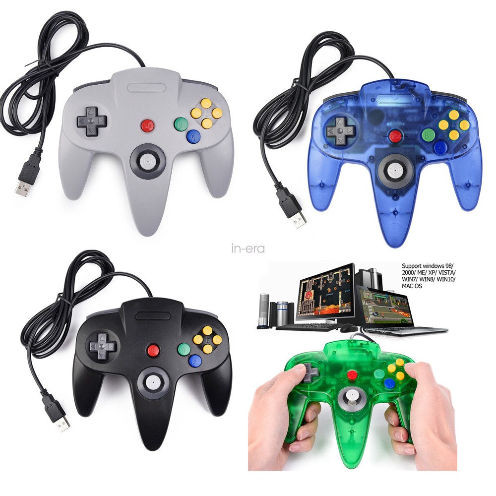 Classic N64 USB Wired Controller Gamepad Joystick For PC MAC Windows