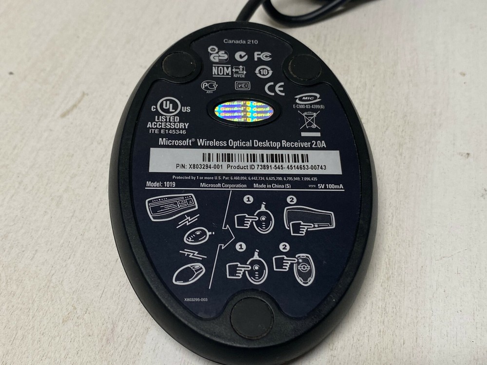 XX16: Microsoft 1019 Wireless Optical Desktop Mouse/Keyboard Receiver 2.0A