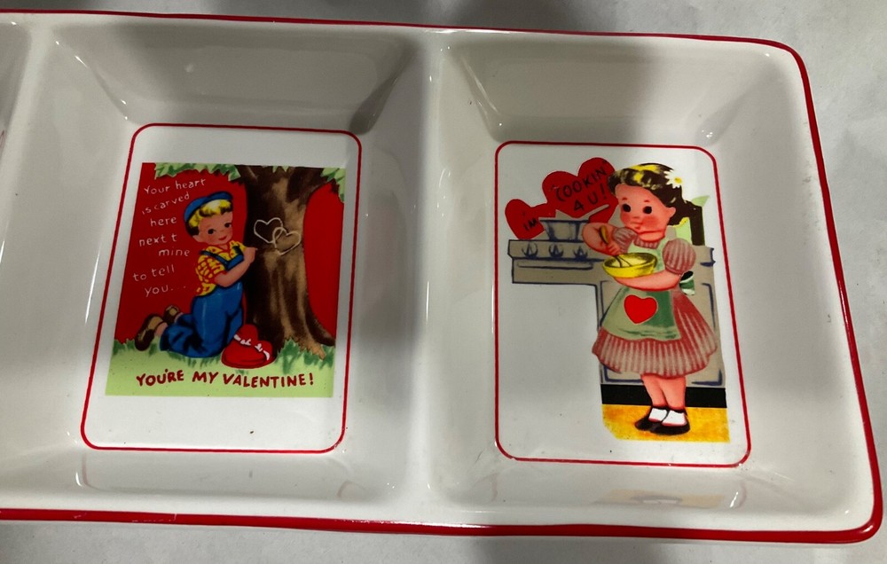 Rosanna Studios divided Valentine serving dish