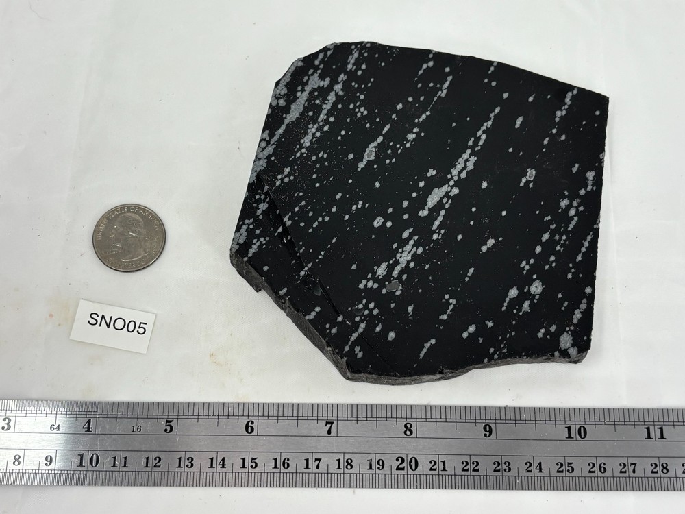 Large Snowflake Obsidian Slab Lapidary Cabbing Knapping Combo ship avail