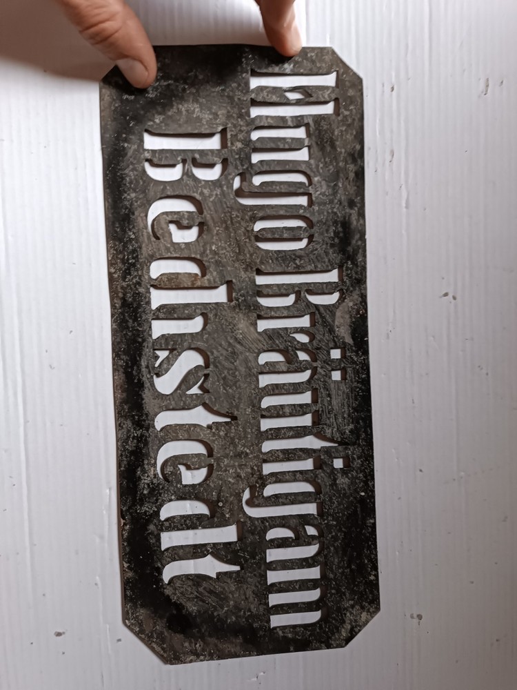WW2 WWII GERMAN Stenciled plaque.ORIGINAL