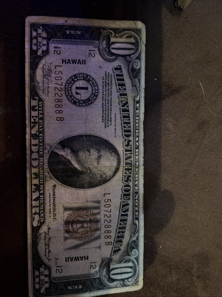 Hawaii 10 Dollar Bill