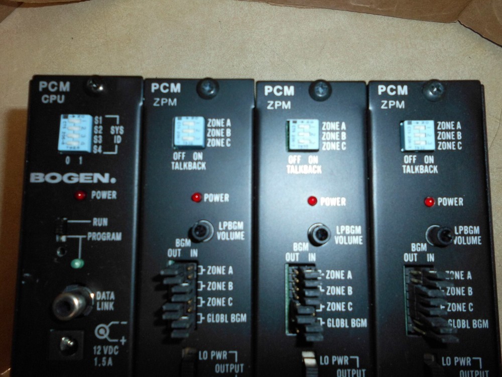 BOGEN COMMUNICATION PCM2000 CPU ZPM ZONE PAGING SYSTEM MODULE FROM A WORKING SYS