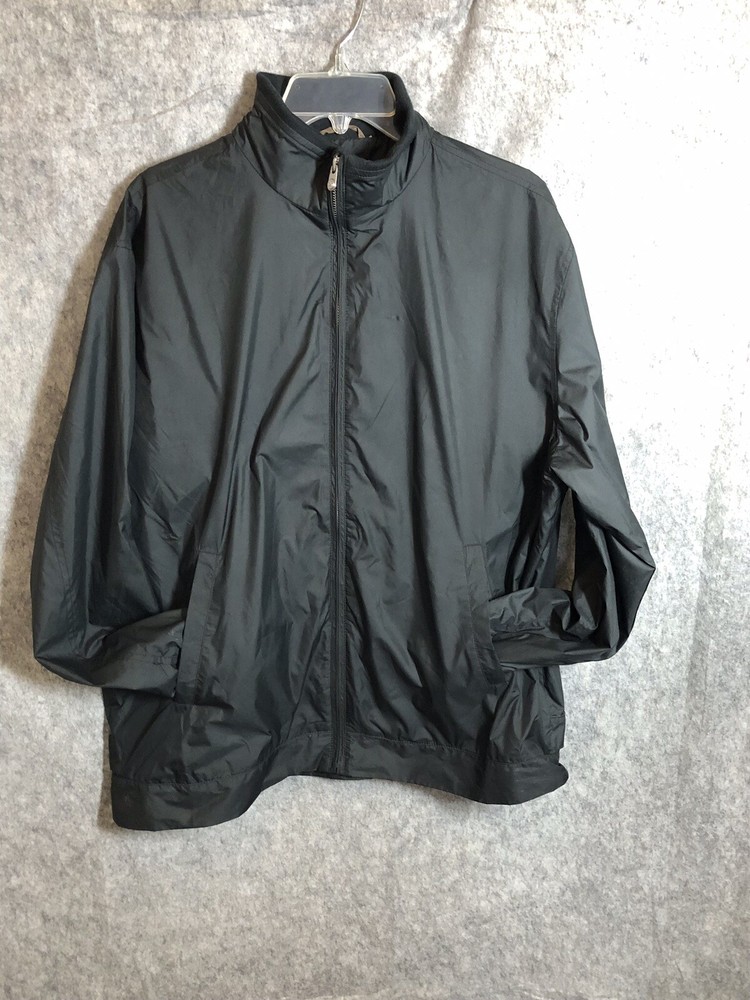 Peter Millar Jacket Men Large Black Full Zip Windbreaker Golf Coat