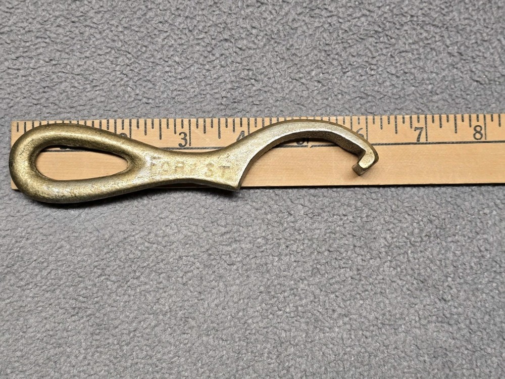 Vintage Brass Hydrant Spanner Wrench Non Sparking Tool Fireman