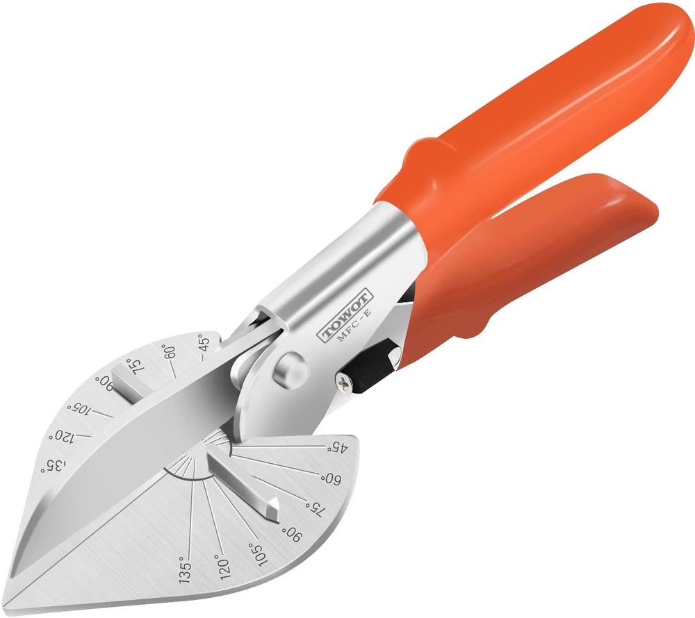 TOWOT Sharp Multi Angle Miter Shear Cutter, Adjustable at 45 To 135 Silver