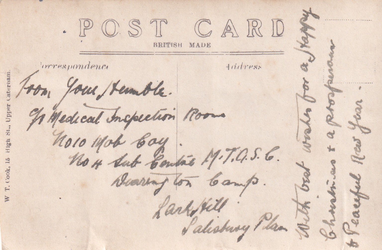 Original WW1 WWI RPPC Real Photo Postcard BRITISH MEDICAL SALISBURY ENGLAND 273