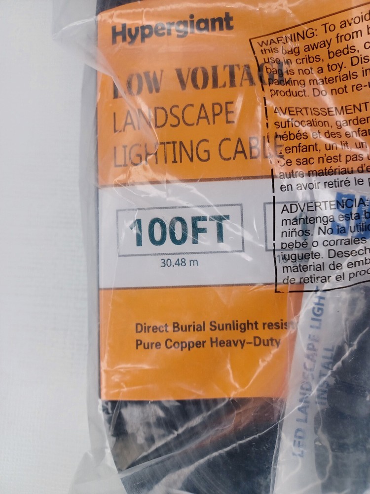 Hypergiant Low Voltage Landscape Lighting Cable 100' 16/2 New
