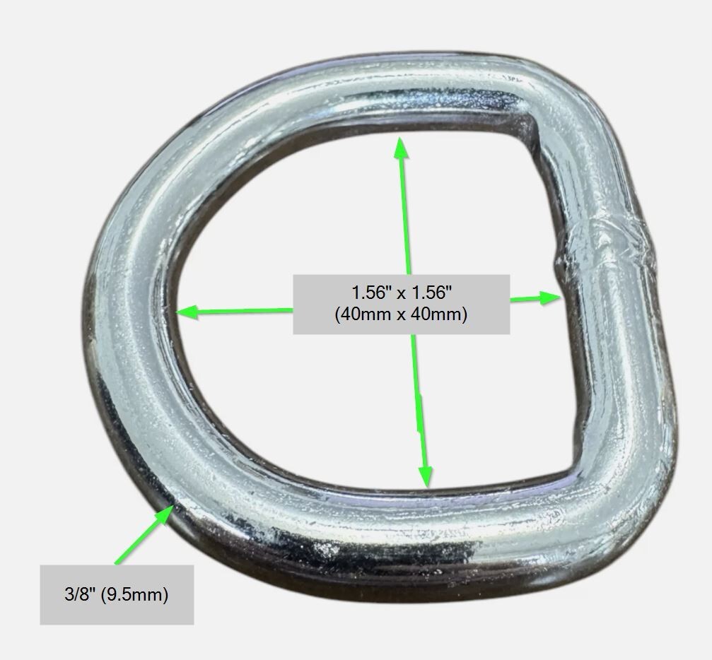 3/8" D Ring Tie-Down 10-Pack Heavy Duty Strap Anchor Truck Trailer USA Company