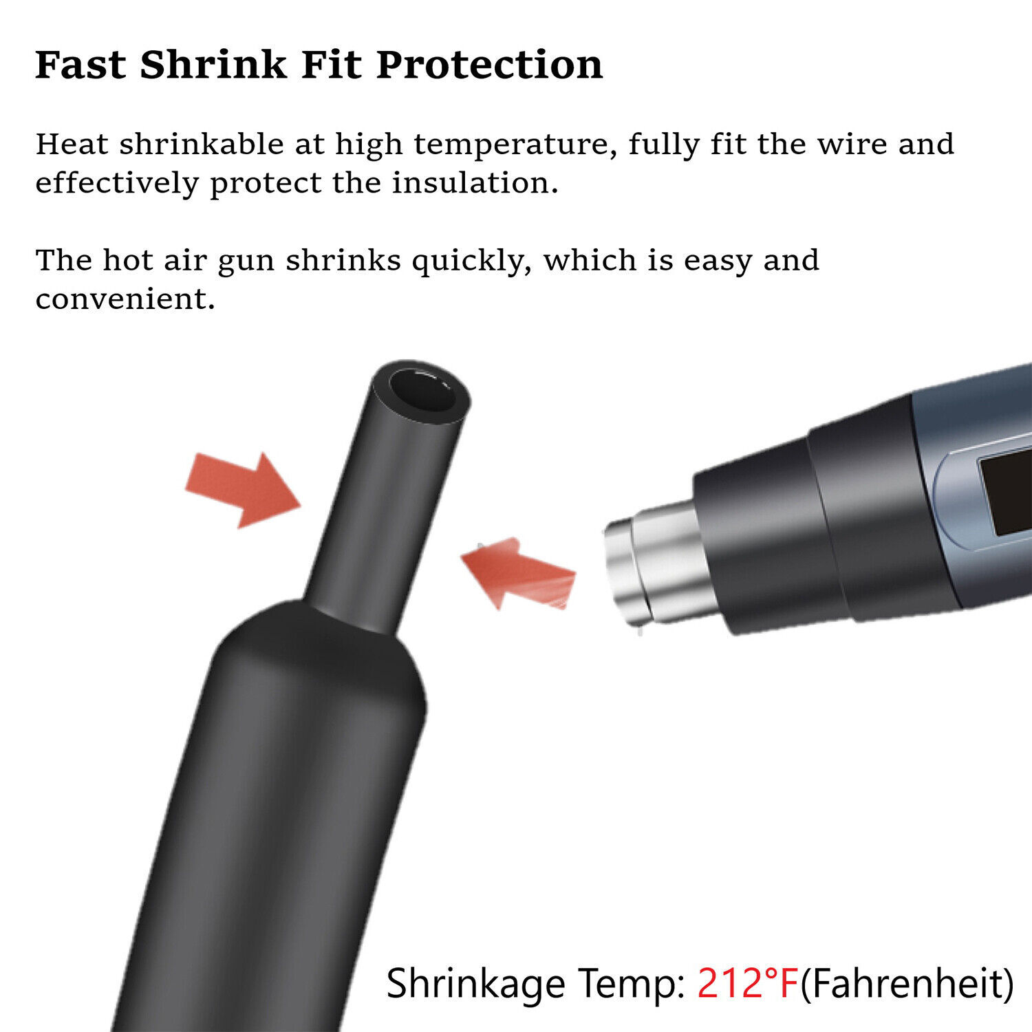 Heat Shrink Tubing Dual Wall Marine 3:1 Adhesive Glue Tube Waterproof BLACK